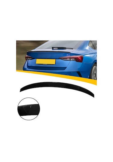 Skoda Octavia Vrs Bagaj Üstü Spoiler Parlak Siyah Spoyler Plastik İthal 2020+