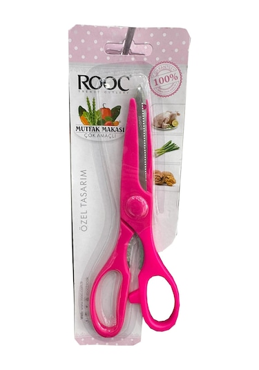 Rooc 9110 Çok Amaçlı Mutfak Makası - 25 Cm. - Pembe