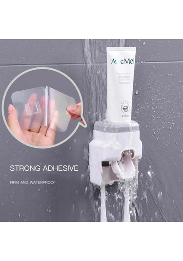 Singree Otomatik Macun Sıkıcı İle Fırça Tutucu - Sağlıklı, Pratik Ve Çevre Dost Banyo Aksesuarı Mavi