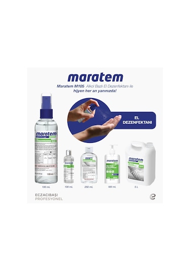 Eczacıbaşı Maratem M105 Alkol Bazlı El Dezenfektanı 5 Litre