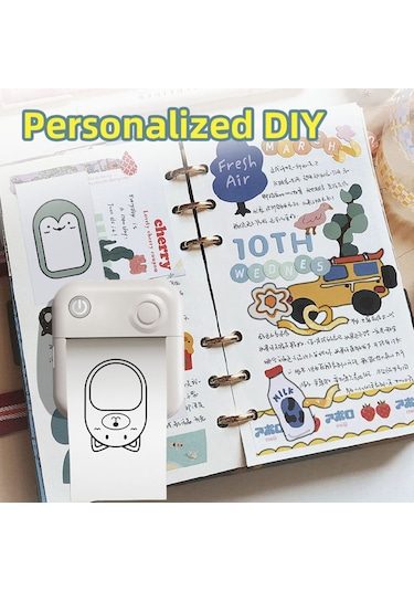 Lemestar D3 Termal Etiket Yazıcı Bluetooth 200dpı - Aı Portre, Fotoğraf, Listeler, El Defteri - 1200mah Pil + 15mm Etiket 5'li + Renkli Kağıt 3'lü + Kalem 12'li Pembe Siyah