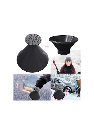 Oto Araç Araba Kar Buz Kırıcı Kazıma Kazıyıcı Koni Ön Cam Temizle N11.743