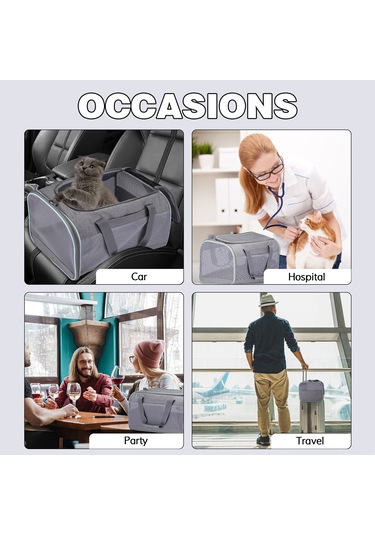 Samdoo Küçük Evcil Hayvan Taşıma Çantası - Nefes Alıcı Mesh - Çoklu Taşıma Seçeneği - Katlanabilir - Araba Tekerleği Güvenliği - Pembe 15kg Yük