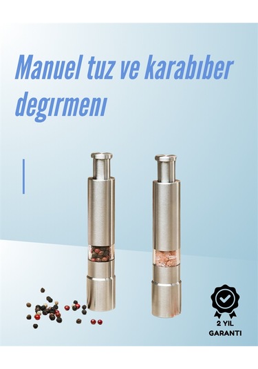 Ergonomik Tasarımlı, Nem Geçirmez Kapaklı Baharat Öğütücü Renkli