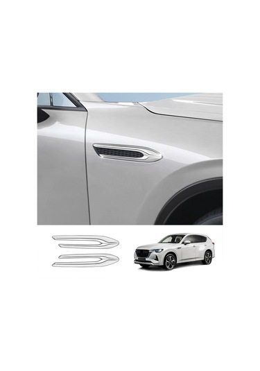 Anjiexun Araba Gümüş Yan Kanat Amblem Kapağı Trim Çıkartmaları