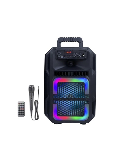 D25 Rgb Işıklı Mikrofonlu Kumandalı Usb/tf/fm/mıc/bt Bluetooth Hoparlör Siyah
