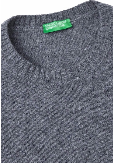 Benetton Erk Bisiklet Yaka Shetland Kazak- Lacivert
