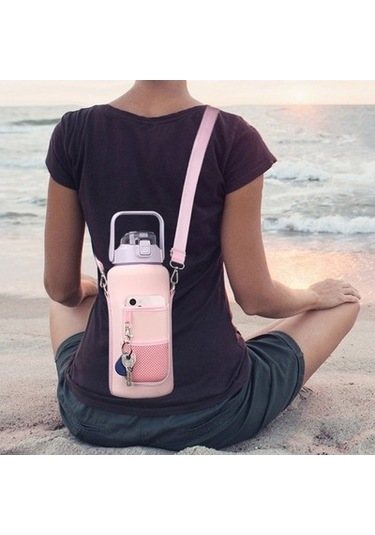 Zcjb 2l Dalış Malzemesi Askılı Su Şişesi Kapağı Kılıfı Siyah Metal Toka Siyah