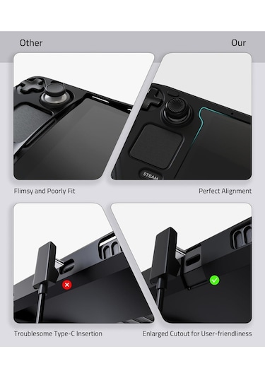 Steam Deck Oled/lcd Uyumlu Silikon Koruyucu Kılıf Siyah M53