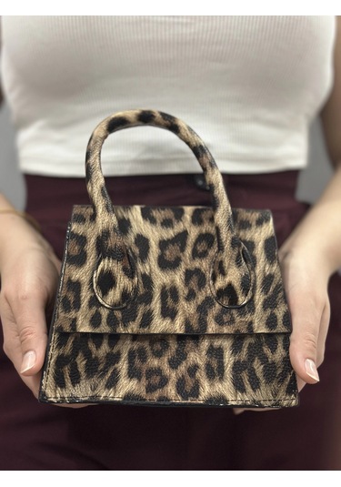 Biçomi Luxe Leopar Cilt Çanta Vizon