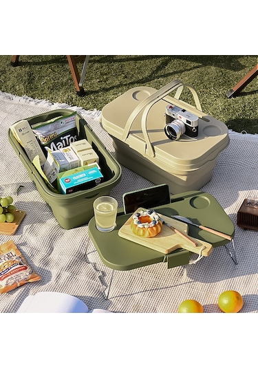 Katlanır Piknik Sepeti Yeşil