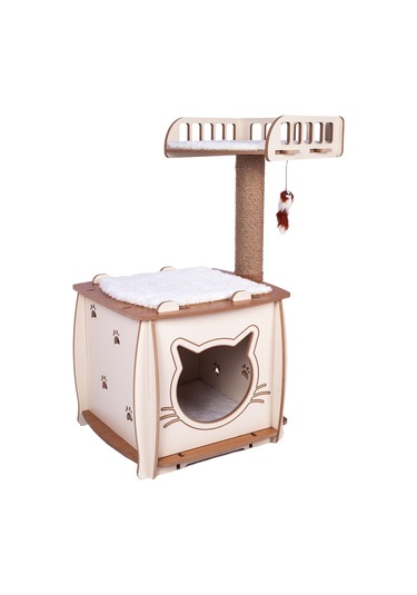 Patihomes Kedi Evi Ve Kedi Tırmalama Evi Yataklı