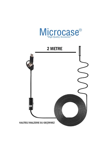 3'ü 1 Arada Su Geçirmez 2 Metre Borescope Yılan Kamera Al3898