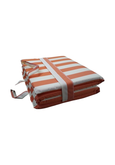 Mirzademarket Mirzade Plaj Minderi Çanta Katlanır Su Geçirmez-Turuncu/Krem