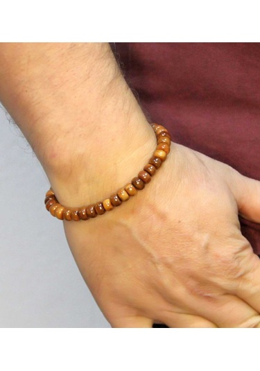 Doğal Kuka Ağacı Erkek Asansörlü Ayarlanabilir 33'lük Tesbih Bileklik Eub122