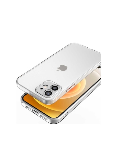 Prolysus İphone 12 Uyumlu Kamera Korumalı Şeffaf Yumuşak Silikon Kılıf