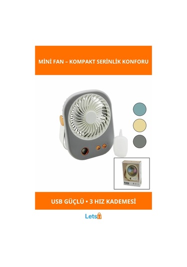Su Spreyli Masaüstü Usb Mini Fan 3 Hızlı Taşınabilir Soğutucu