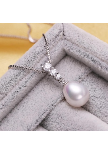 Siyah Lsooyh Klasik Doğal Tatlı Su Inci Kolye Kübik Zirkonya Uzun Küpe Inci Takı Setleri Siyah