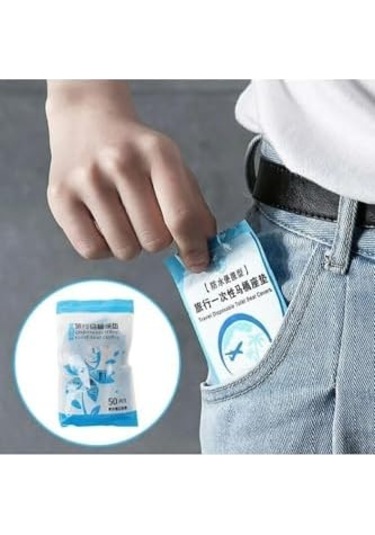 50 Adet Tek Kullanımlık Klozet Örtüsü Klozet Poşeti Klozet Kapak Örtüsü Dispenseri Siyah