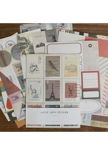 12 Küçük Çıkartma Dıy El Sanatları Pullar Çok Renkli