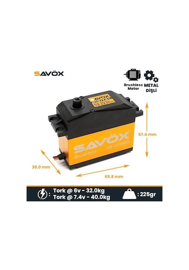 Savox Sb2236mg Digital Servo Brushless Motor High Voltage Su Geçirmez Metal Dişli
