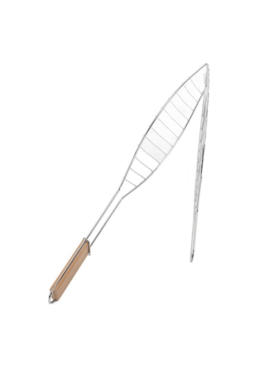 Hangfox Çelik Islak Tutmayan Mangal Sepeti, Ahşap Kollü, Çıkıcaklı, Çok Amaçlı Balık/et/ Sebze Izgarası, Kamp/piknik İçin Çok Renkli