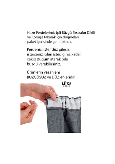 Lüks Karartma Perde Blackout Fon Perde- 12 Renk - Modern House