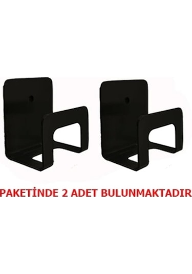 Kendinden Yapışkanlı Sünger Tutucu Mat Siyah 2 Li Paket Siyah