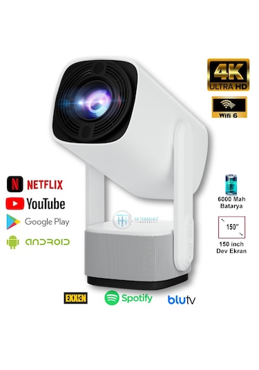 Lensun New 14 Android Bataryalı Projeksiyon Cihazı 4k-uhd/hdmı