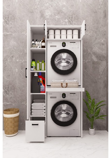 Mdf Çamarış Makinesi Ve Kurutma Makinesi Dolabı Çekmeceli Beyaz