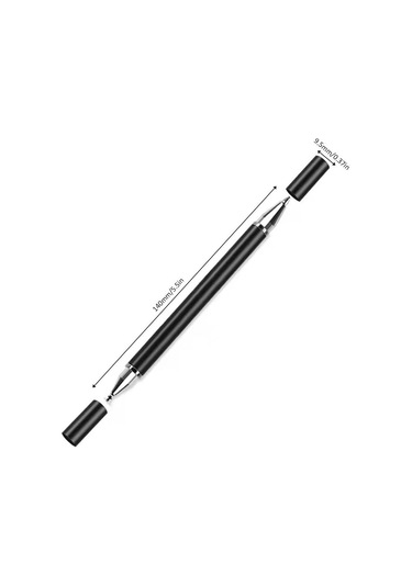 Jms  Parmak İzi Önleyici  Tablet İçin Çift Ekranlı Dokunmatik Kapasitif Çizim Kalemi Stylus Siyah