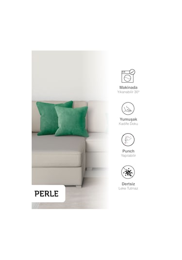 Br Perle Home Daily Series Zümrüt Yeşili Rengi Kırlent Yastık Kılıfı Zümrüt Yeşili