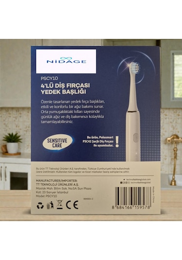 Nidage Psc42 Şarjlı Diş Fırçası + Psc42 Uyumlu Yedek Başlık 4'lü