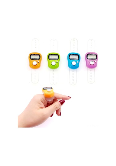 Ximistore9 4'lü Mini Dijital Parmak Sayacı Seti - Lcd Ekranlı, Sıfırlama Tuşlu, 5 Basamaklı, Çeşitli Renkler Yeşil-mavi-turuncu-pembe Diğer