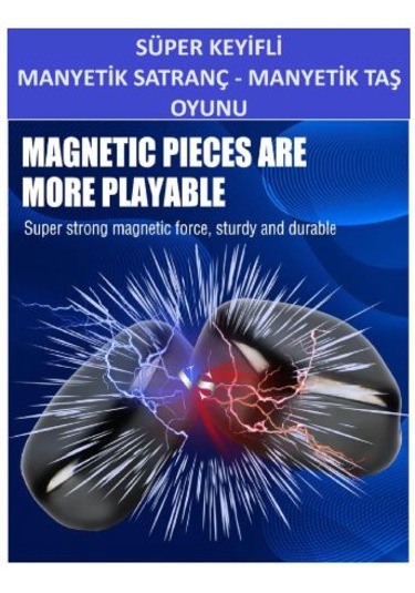Süper Keyifli Manyetik Satranç-20 Taşlı Manyetik Güçlü Taş Oyunu
