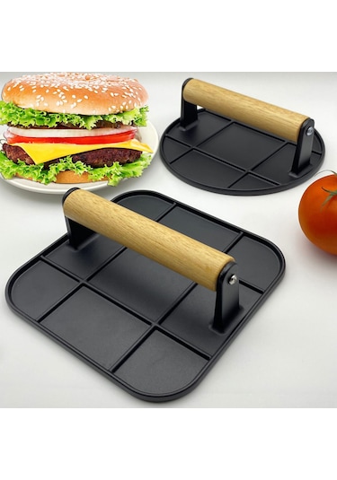 Youtek Alüminyum Çelik Burger Hamur Presi - Uniform Büyüklük Ve Şekil İçin Mutfak Aleti Gümüş Renk Kutulu Diğer