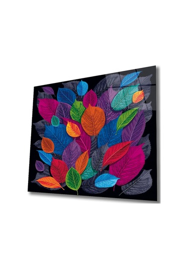 Renkli Çiçekler Cam Tablo