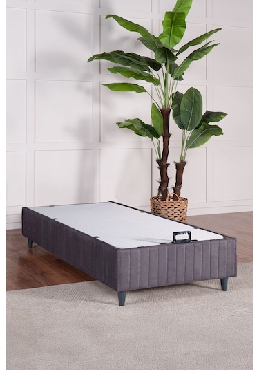 Premium Bamboo Sleepy Baza Başlık Gri Ikili Set Yatak Dahil Değildir 90 x 190