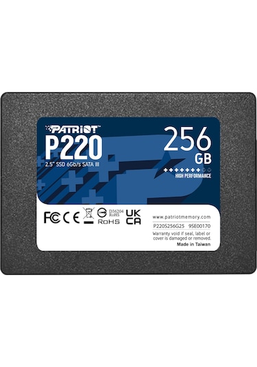 Patriot P220 256 GB 550/490MB/S 2.5" Sata3 SSD Disk P220S256G25