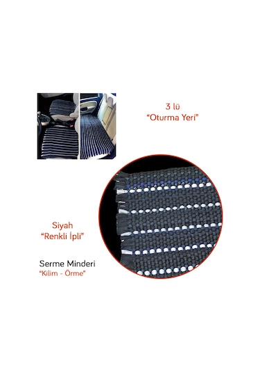 Nyf Kilim Minder Serme 3 Lü Set 2 Ön + 1 Arka Koltuk Oturma Üniversal