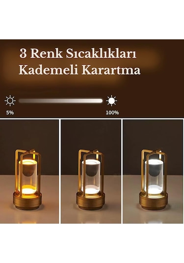 Şarjlı Dokunmatik Led Masa Lambası Ayarlanabilir Dekoratif 3 Mod