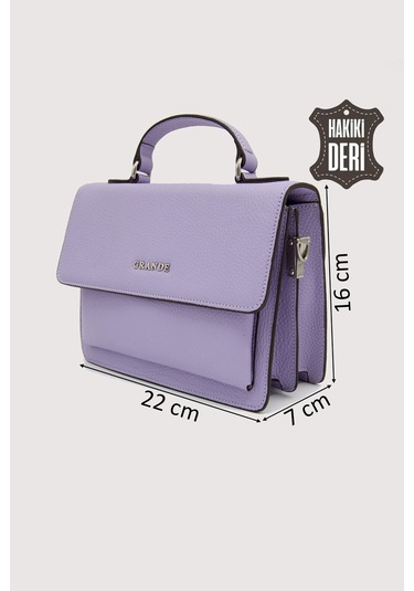 Hakiki Deri Kadın El Çantası Lila Smr9022 Lila