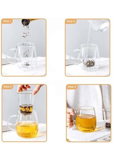 Yaozixa Borosilikat Cam Şişe, Filtreli Ve Kapaklı, 500ml, Yüksek Sıcaklığa Dayanıklı, Çay/içecek Hazırlama, Mantar Desenli, Günlük Kullanım Şeffaf