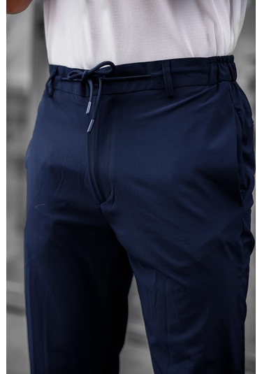 Jogger Paraşüt Kumaş Lacivert Renk Erkek Pantolon-1766 Lacivert