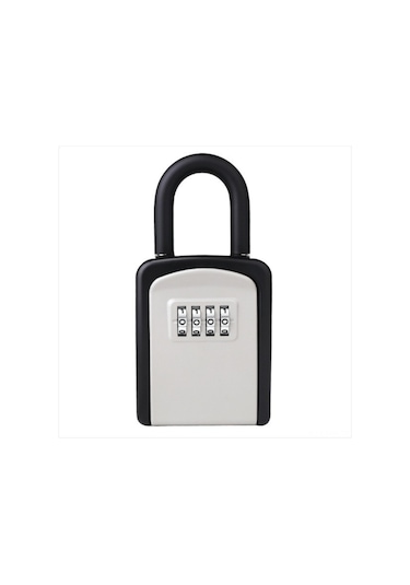 Moveevo Duvar Tipi 4 Basamaklı Parolalı Anahtar Saklama Kutusu, Yağmur Ve Pas Koruma, Metal Konstrüksiyon, 5 Anahtar Kapasitesi, Dışarı/içeri Kullanıma Uygun, Çıkarılabilir Zincirli, Gümüş Renk