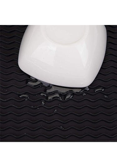 Ulzyvf Silikon Mutfak Matı - 40x30 Cm, Isıya Dayanıklı, 2 Adet Siyah