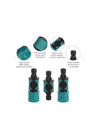 Adet Çek Valfli Bahçe Hortumu Bağlantısı, 1/2 İnç Su Hortumları İçin 16 Mm Hızlı Bağlantı Parçaları Diğer