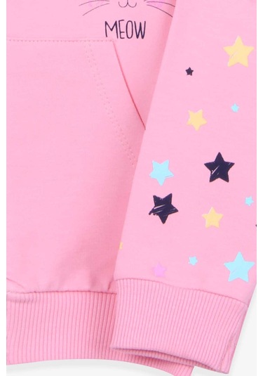 Breeze Kız Çocuk Hırka Kolları Desenli Baskılı 1-4 Yaş, Somon