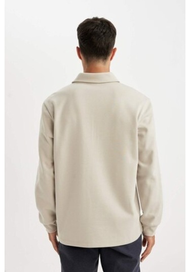 DeFacto Regular Fit Polo Yaka Yarım Fermuarlı Basic Düz Sweatshirt D2279AX24AUGR425 Gri DeFacto Regular Fit Polo Yaka Yarım Fermuarlı Basic Düz Sweatshirt D2279AX24AUGR425 Gri