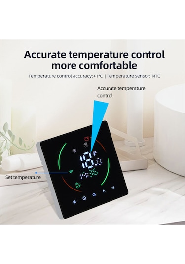 Akıllı Termostat Ev İçin 16a Elektrikli Isıtma Haftalık Programlanabilir Sıcaklık Kontrol Cihazı Lcd Ekran Dijital Akıllı Duvar Termostatı